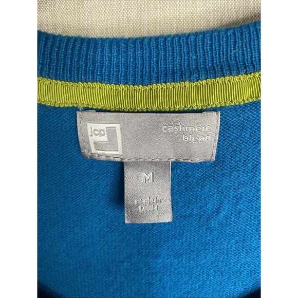 JC Penney Women’s 3/4 Sleeve Cashmere Blend Sweater - Bright Blue - Size Medium - Picture 2 of 4